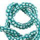 Polymer beads rondelle 7mm - White-baltic turquoise blue